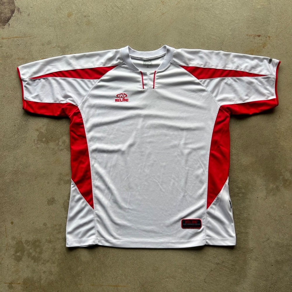 KELME FUTBOL Performance Soccer Jersey Size XL White Red Blank